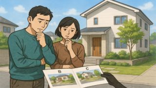 宇都宮市で夫婦が外構業者の選び方と探し方を考えているイメージ