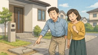 宇都宮市で夫婦が外構トラブルで困っているイメージ