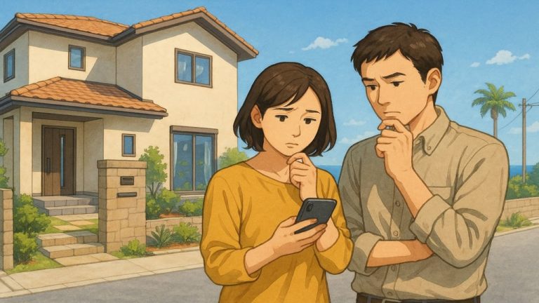 和歌山県で夫婦が外構業者の選び方と探し方を考えているイメージ