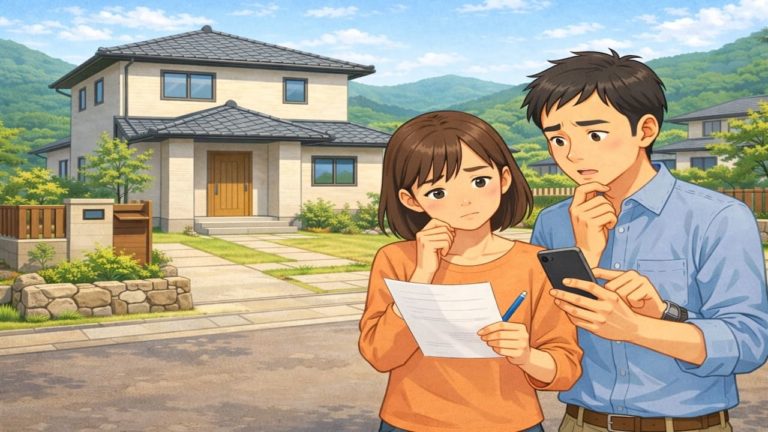 和歌山県で夫婦が外構見積もりで悩んでいるイメージ