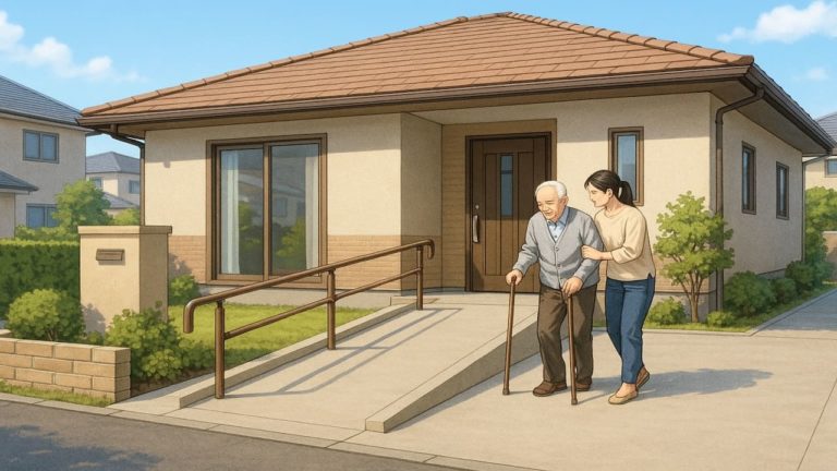 八千代市の戸建てに施工されたバリアフリー外構のイメージ