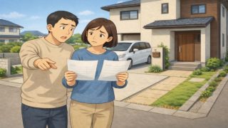 【八千代市】外構見積もりのコツ5つ|価格以外で決める判断ポイント 八千代市で夫婦が外構見積もりで悩んでいるイメージ