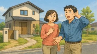 山梨県で夫婦が外構トラブルで困っているイメージ