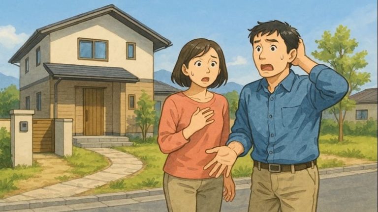 山梨県で夫婦が外構トラブルで困っているイメージ
