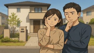 弥富市の外構工事の失敗にがっかりする夫婦のイメージ