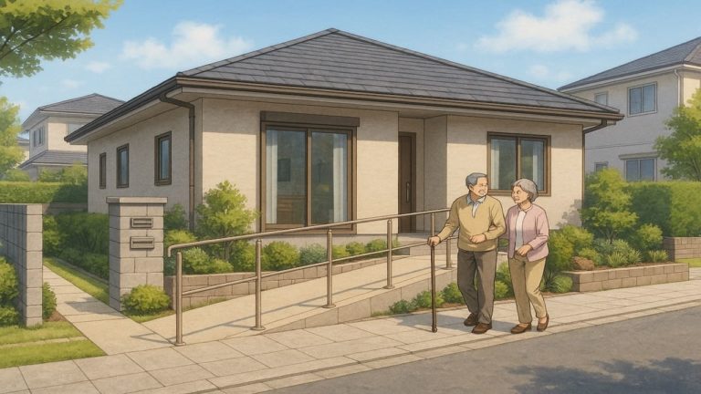 四日市市の戸建てに施工されたバリアフリー外構のイメージ