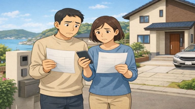 横須賀市で夫婦が外構見積もりで悩んでいるイメージ