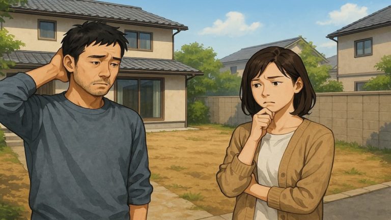 米子市の外構工事の失敗にがっかりする夫婦のイメージ