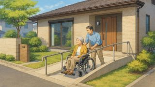 座間市の戸建てに施工されたバリアフリー外構のイメージ