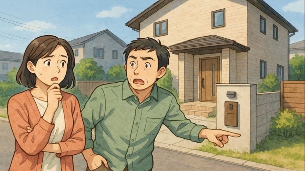 座間市で夫婦が外構トラブルで困っているイメージ