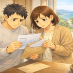 愛媛県で夫婦が外構の補助金で悩んでいるイメージ